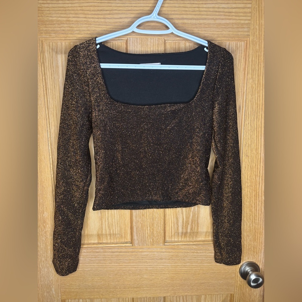 NWOT Sincerely Jules metallic top